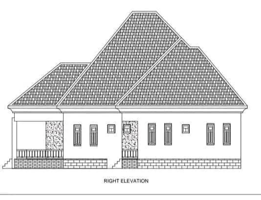 Client-supplied right elevation drawing of a building.